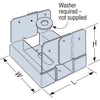 Simpson Strong-Tie ZMAX 3.63 in. H x 4 in. W 16 Ga. Galvanized Steel Standoff Post Base (Pack of 20) - Open Box
