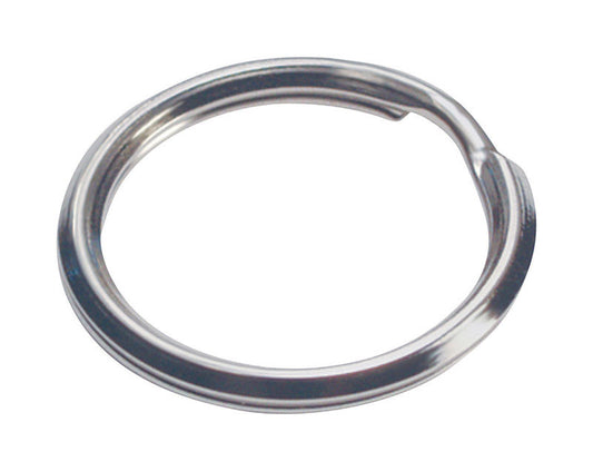 Hillman 3/4  D Tempered Steel Silver Split Rings/Cable Rings Key Ring (Pack of 5).