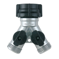 Gilmour Zinc Threaded Male Y-Hose Connector with Shut Offs