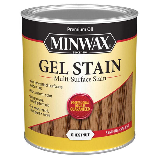 Minwax Wood Finish Transparent Low Luster Chestnut Oil-Based Gel Stain 1 Qt.