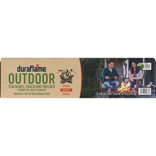 Duraflame Outdoor Wax/Biomass Fibers Stackable Crackling Firewood Mini Logs