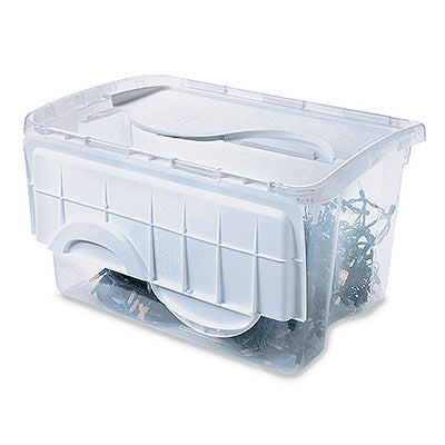 Sterilite 19148006 48 Quart Clear Hinged Lid Storage Box (Pack of 6)