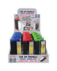 Blazing LEDz 3W Triangle 240 lumens Assorted LED COB Flashlight AA Battery (Pack of 12)