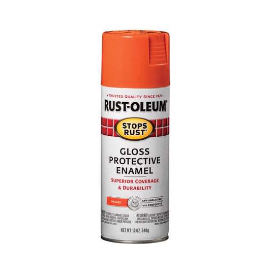 Rust-Oleum Stops Rust Gloss Orange Spray Paint 12 oz.