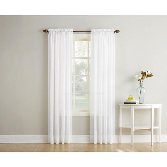 No. 918 Reno White Curtains 102 in. W x 84 in. L (Pack of 2)