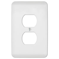 Amerelle Perry Textured White 1 gang Stamped Steel Duplex Outlet Wall Plate 1 pk (Pack of 4)