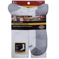 Dickies Dri-Tech Men's 12-15 Crew Socks White (Pack of 2)