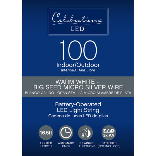 Celebrations LED Micro Dot/Fairy Clear/Warm White 100 ct String Christmas Lights 16.5 ft. (Pack of 12)