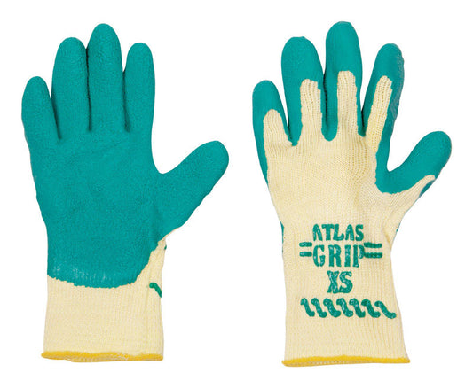 Atlas Kid Tuff Unisex Indoor and Outdoor Nitrile Coated Gardening Gloves Green/Yellow XS 1 pair (Pack of 12)