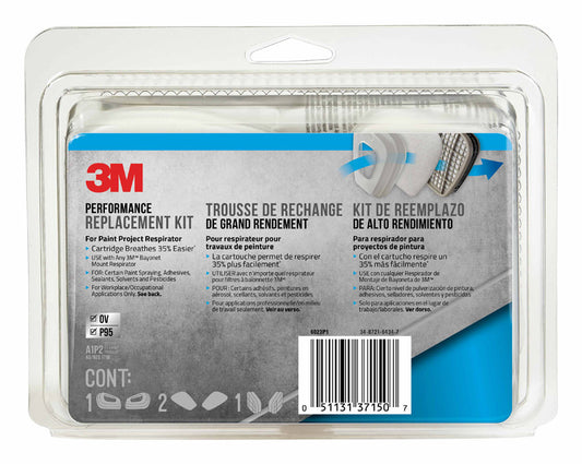 3M P95 Paint Project Respirator Supply Kit 6000 & 7000 Gray 8 pc