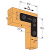 Simpson Strong-Tie Outdoor Accents 8.25 in. H X 8.25 in. W X 3 in. D Black Steel Inside L Strap Brac