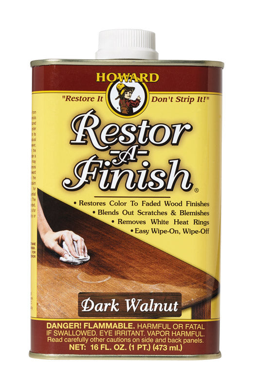 Howard Restor-A-Finish Semi-Transparent Dark Walnut Oil-Based Wood Restorer 1 pt