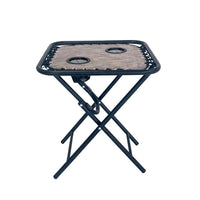 Living Accents Taupe Square Oxford Fabric Bungee Side Table (Pack of 4)
