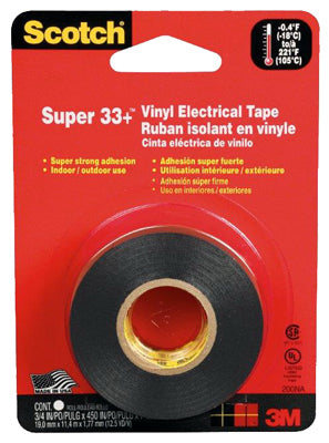 Scotch 3/4 in. W x 450 in. L Black Vinyl Electrical Tape (Pack of 6)