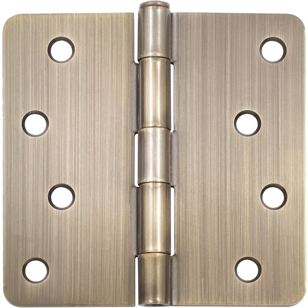 Standard Hinge, 4 Inches, 1/4" Radius Corner, Bulk Pack (100 Each), Antique Brass by Stone Harbor Hardware