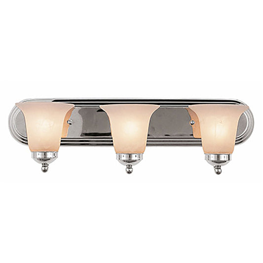 Bel Air Lighting Rusty Polished Chrome Silver 3 lights Incandescent Vanity Light Wall Mount