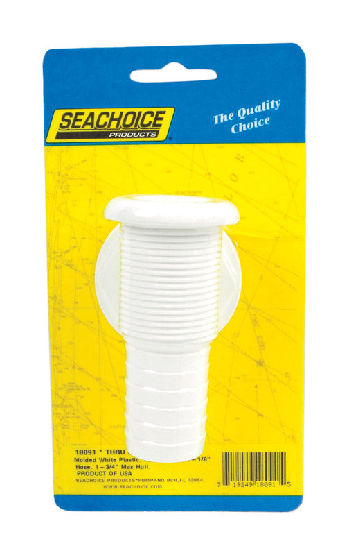 Seachoice Polished Plastic 1-1/8 in. W Thru Hull Connector 1 pk
