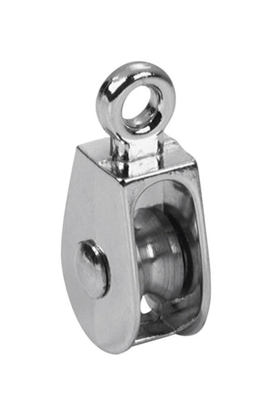 Baron 1 in. D Electro-Plated Iron Swivel Eye Single Eye Pulley