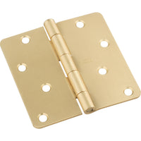 Door Hinge, Interior, Satin Brass, 4-In. (A)
