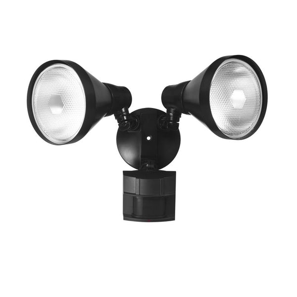 Luz de seguridad negra incandescente de Globe Electric, cableada y con sensor de movimiento (paquete de 2)