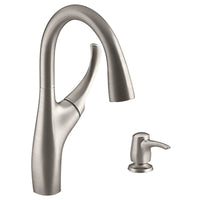 Kohler Mazz 1-Handle High-Arch Swivel Spout Stainless Steel Pulldown Kitchen Faucet