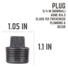BK Products 3/4 in. MPT Black Malleable Iron Plug (Pack of 5)