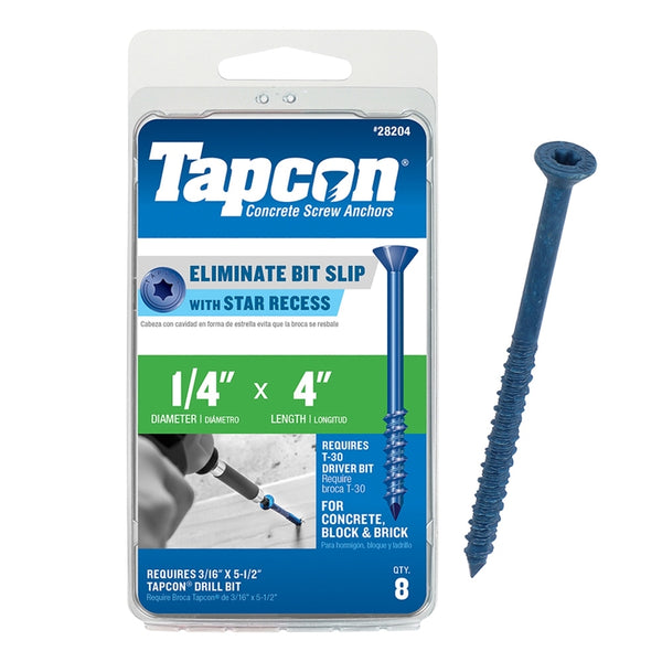 TORNILLO CON 1/4X4" PAQUETE DE 8