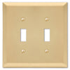 Amerelle Century Satin Brass 2 gang Stamped Steel Toggle Wall Plate 1 pk - Open Box