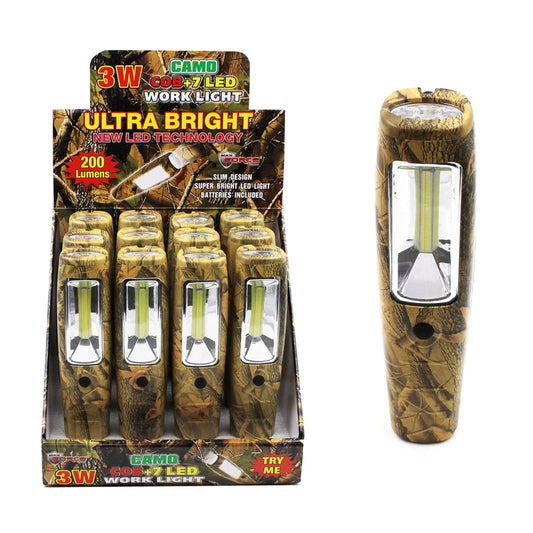 Max Force 200 lumens Camouflage LED Work Light Flashlight AAA Battery (Pack of 12)