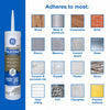 GE Advanced White Silicone 2 Window and Door Caulk Sealant 10.1 oz (Pack of 12)