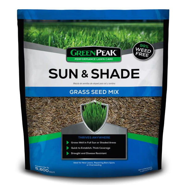 Semillas de césped GreenPeak mixtas para sol o sombra, 7 lb