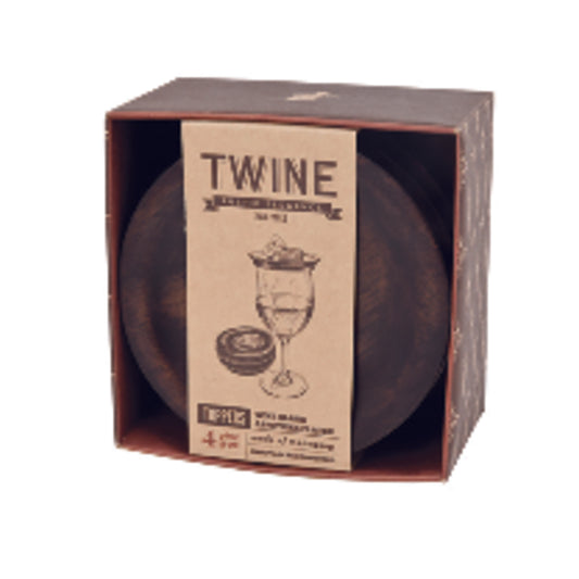 Twine Brown Wood Wine Glass Topper Plate (Pack of 6)