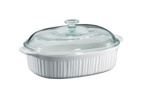 Corningware Ceramic Oblong Dish with Lid 4 qt. White (Pack of 2)