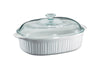 Corningware Ceramic Oblong Dish with Lid 4 qt. White (Pack of 2)