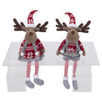 Gerson Multicolored Holiday Moose Shelf Sitters Table Decor 23 in. (Pack of 8)