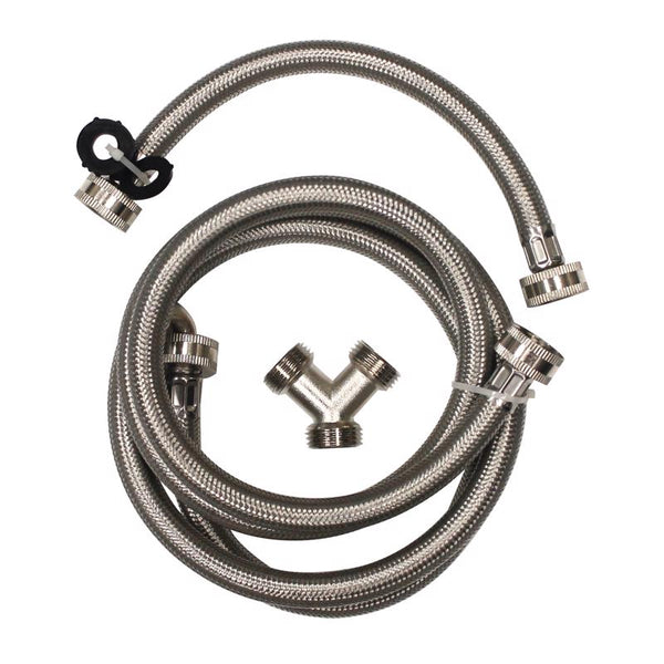 Kit de manguera trenzada de acero inoxidable para secadora de vapor Plumb Pak, conexión FHT de 3/4 in. cada extremo X FHT D de 3/4 in., 72 in.