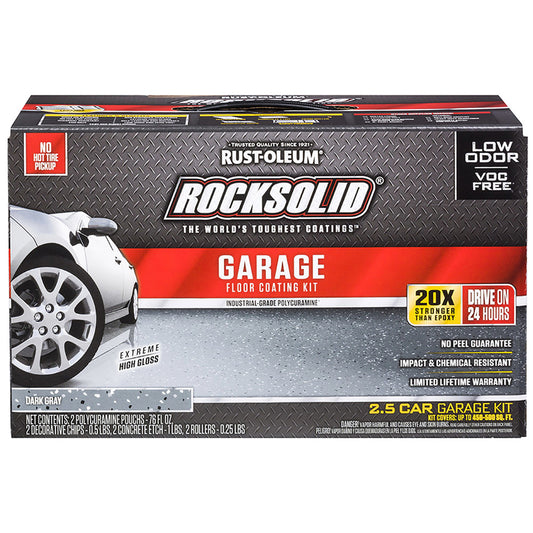 Rust-Oleum RockSolid Extreme High-Gloss Dark Gray Polycuramine Garage Floor Coating Kit 152 oz