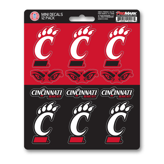 University of Cincinnati 12 Count Mini Decal Sticker Pack