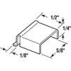 Prime-Line Mill Silver Aluminum 1/2 in. W X 5/8 in. L Spreader Bar 6 pk