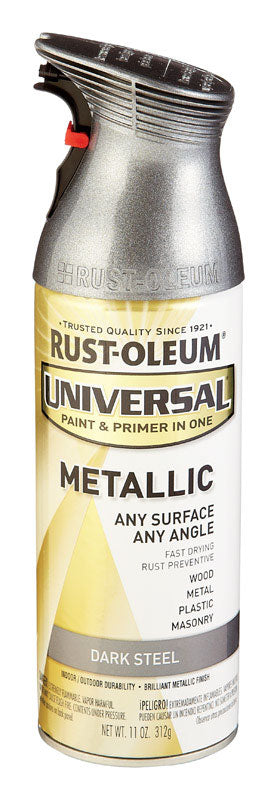 Rust-Oleum Universal Paint & Primer in One Dark Steel Metallic Spray Paint 11 oz.
