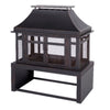 Living Accents Modern Wood Steel Outdoor Fireplace 21.65 in. W X 39.37 in. D