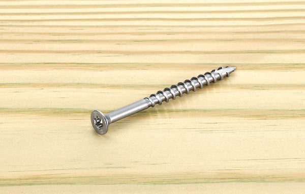 Tornillos para cubierta de cabeza plana con forma de estrella plateada Starborn Deckfast n.º 8 x 2 pulg., paquete de 3000