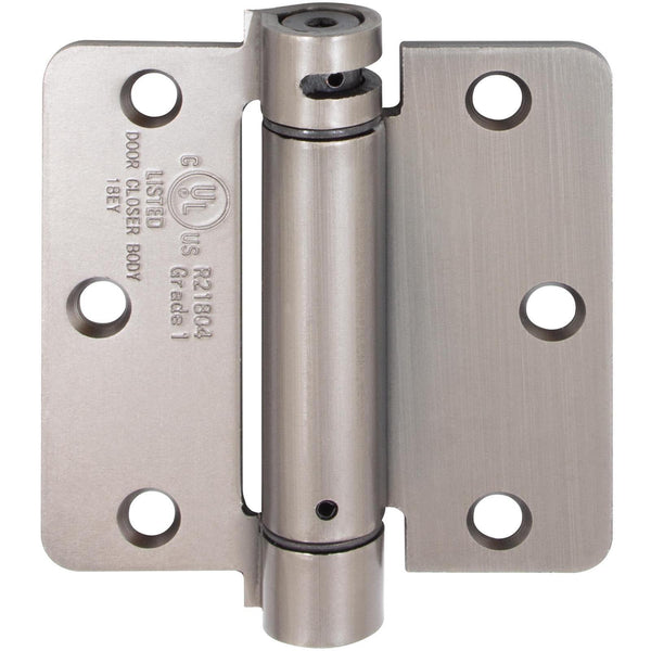 Self-Closing Door Hinge, 3-1/2 Inches, 1/4" Radius Corner, Antique Nickel by Stone Harbor Hardware