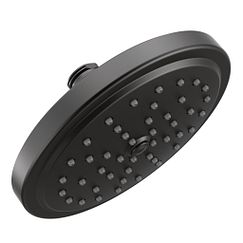Matte black one-function 7" diameter spray head rainshower