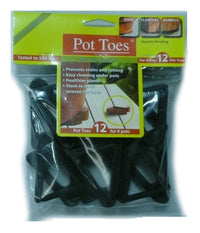 Pot Toes 3 in. H Black Plastic Plant Stand