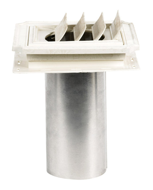 Builders Edge White Copolymer 12 sq. in. Coverage Area Exhaust Vent 4 W in.