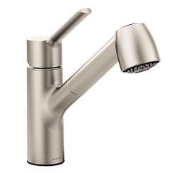Spot resist stainless one-handle pullout kitchen faucet