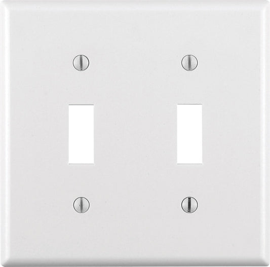 Leviton White 2 gang Plastic Toggle Wall Plate 1 pk (Pack of 25)
