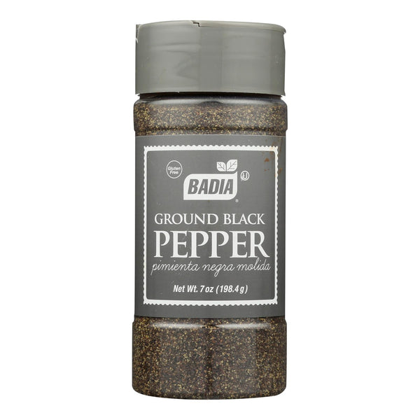 Especias Badia - Pimienta negra molida - Caja de 12 - 7 oz.