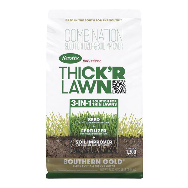 Fertilizante/semilla/mejorador de suelo para césped Scotts Turf Builder Tall Fescue, para sol o sombra, 12 lb